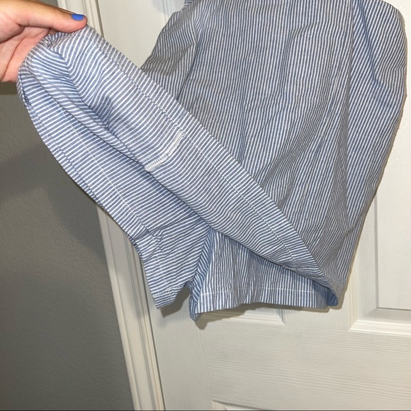 Striped cutout ruffle sleeve playsuit romper - Picture 9 of 11